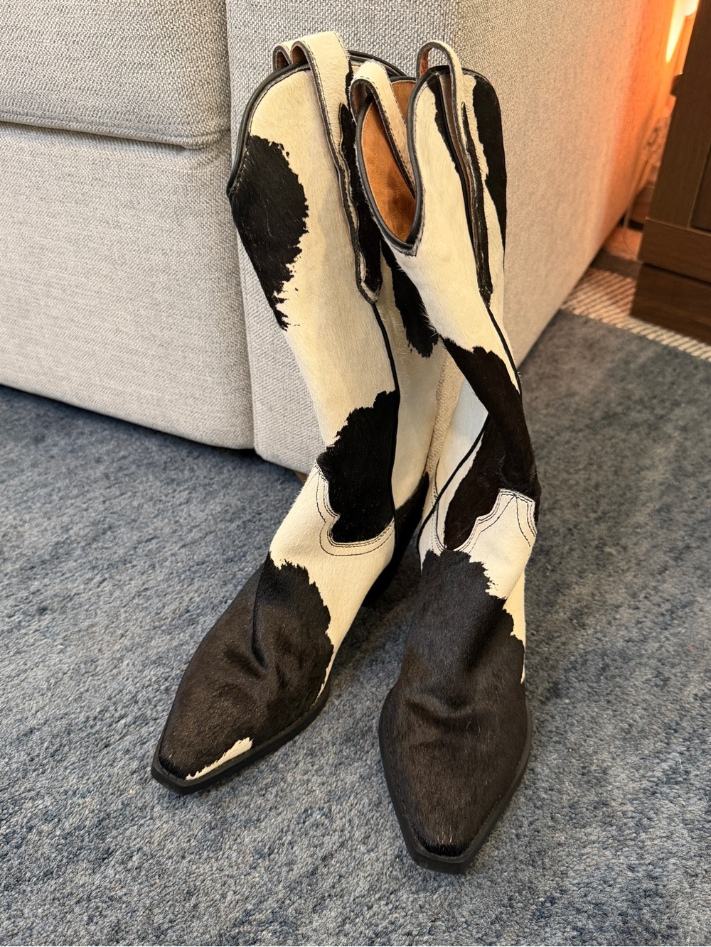 Jeffrey Campbell Cowprint Calfhair Western Boots - Picture 3 of 8